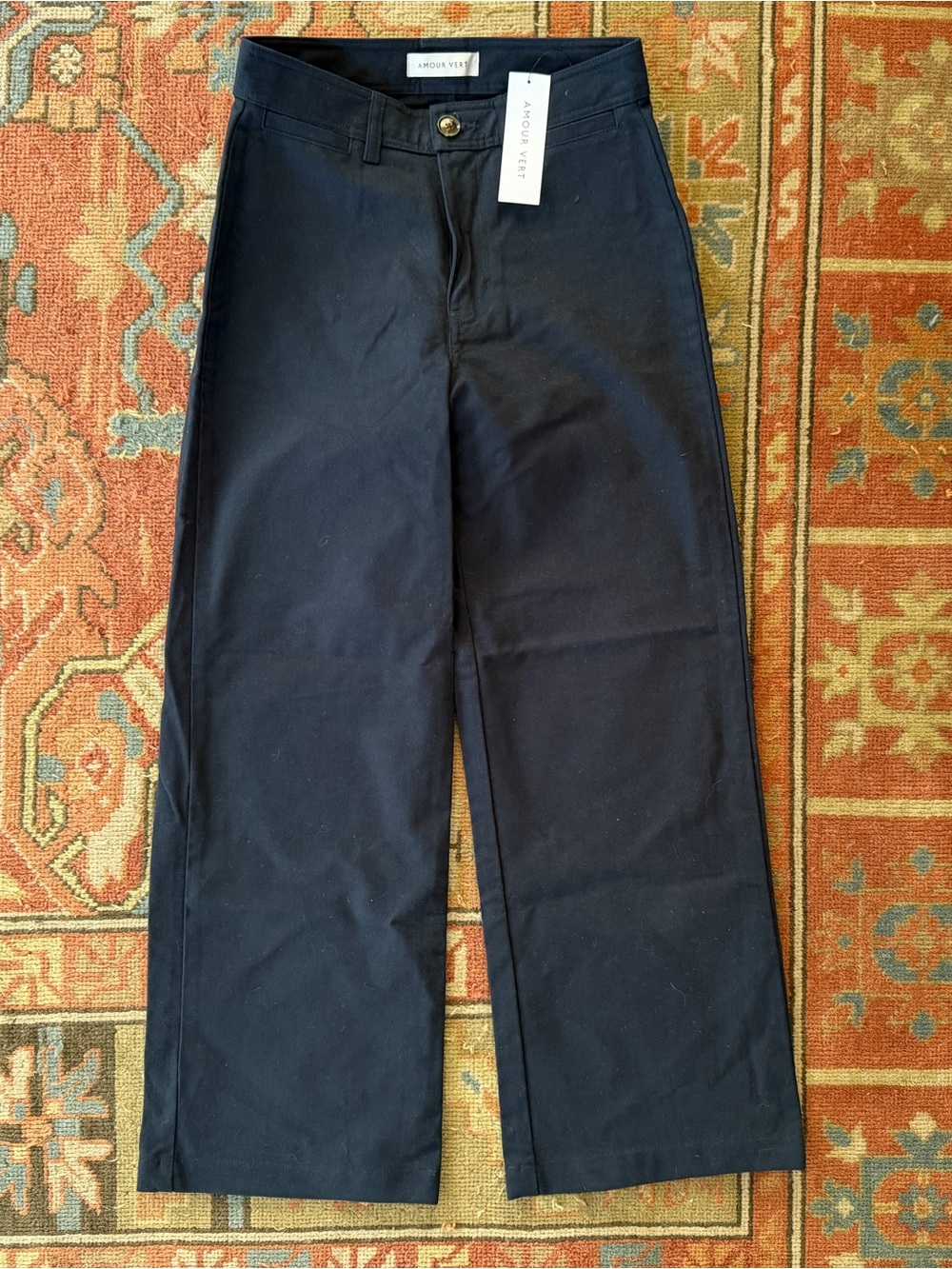 Amour Vert Navy Wide-Leg Pants